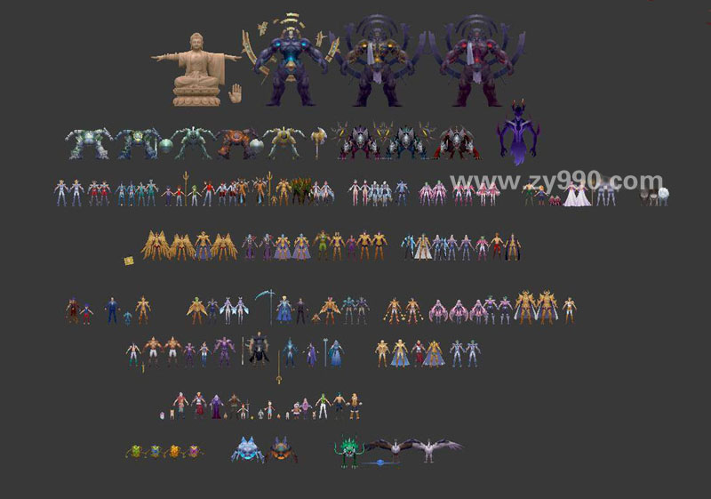 【圣斗士星矢】手游全套3D角色模型 3dmax2011 fbx