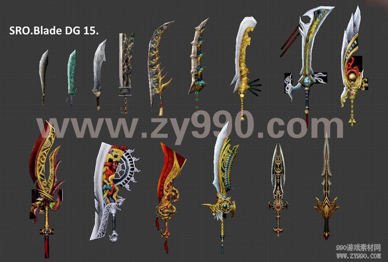 15件小剑3D武器模型 obj格式