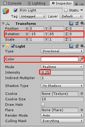 Unity3d游戏开发官方入门教程：飞机大战（三）——设置相机和光照