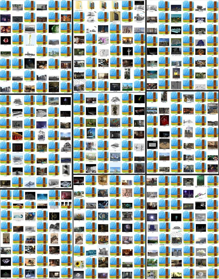 1000组maya人物角色建筑场景3D模型素材库