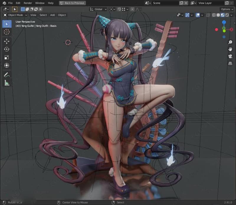 CGER-Yusuf Umar blender 3D模型Yang Guifei 中华小萝莉