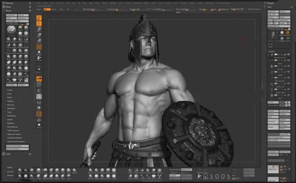 ZBrush 斯巴达战士3D角斗士模型下载