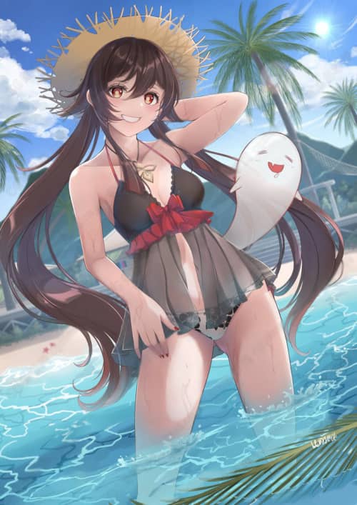 原神角色古灵精怪的快乐少女《胡桃》精美高清CG插画1020P