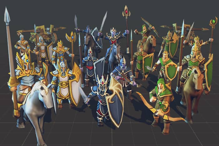 unity3d精灵3d人物素材包Toon RTS Units - Elves v1.1