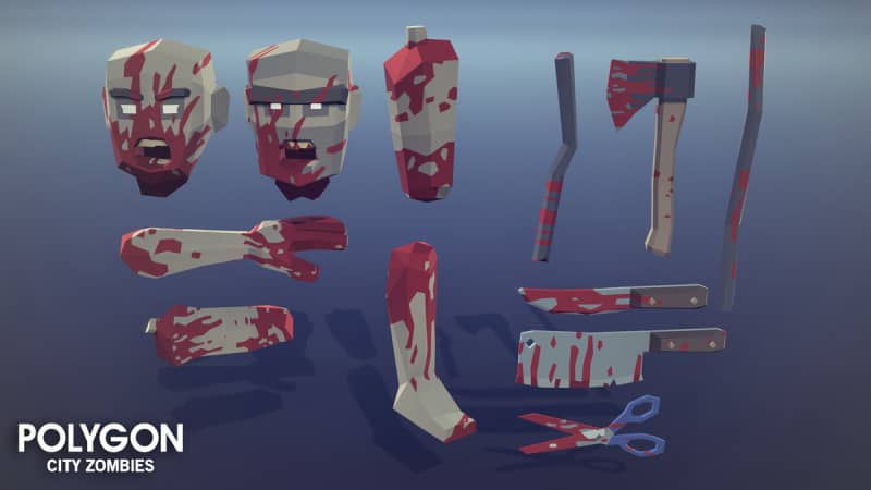 unity3d 低模僵尸丧尸3d模型资源POLYGON City Zombies1.4 - Low Poly 3D Art