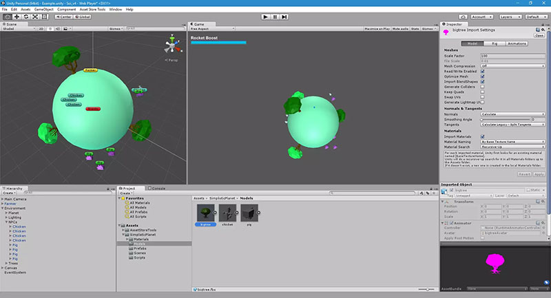 Simplistic Sphere GravityV1.0 简易球形重力效果模拟unity3d插件