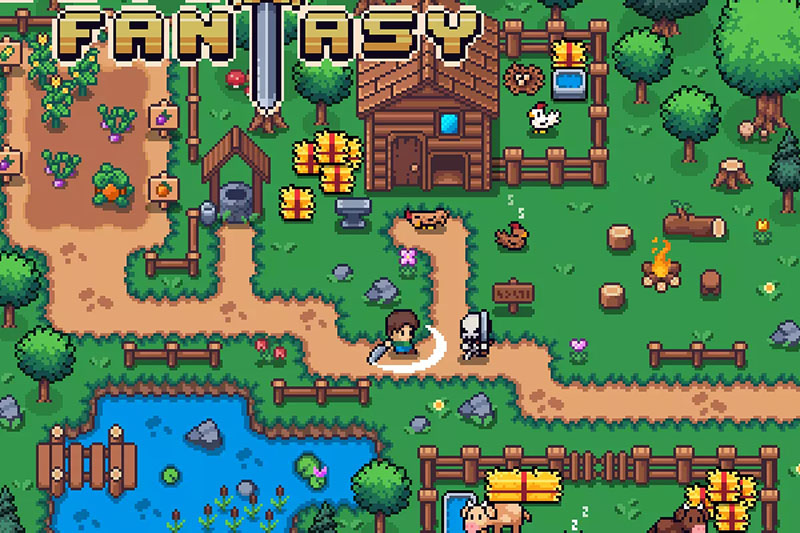 16x16简单像素风幻想图块tilemap图块精灵素材免费分享
